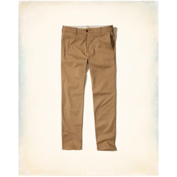 Hollister Co Epic Flex Slim Straight Dark Khaki Chino Pants